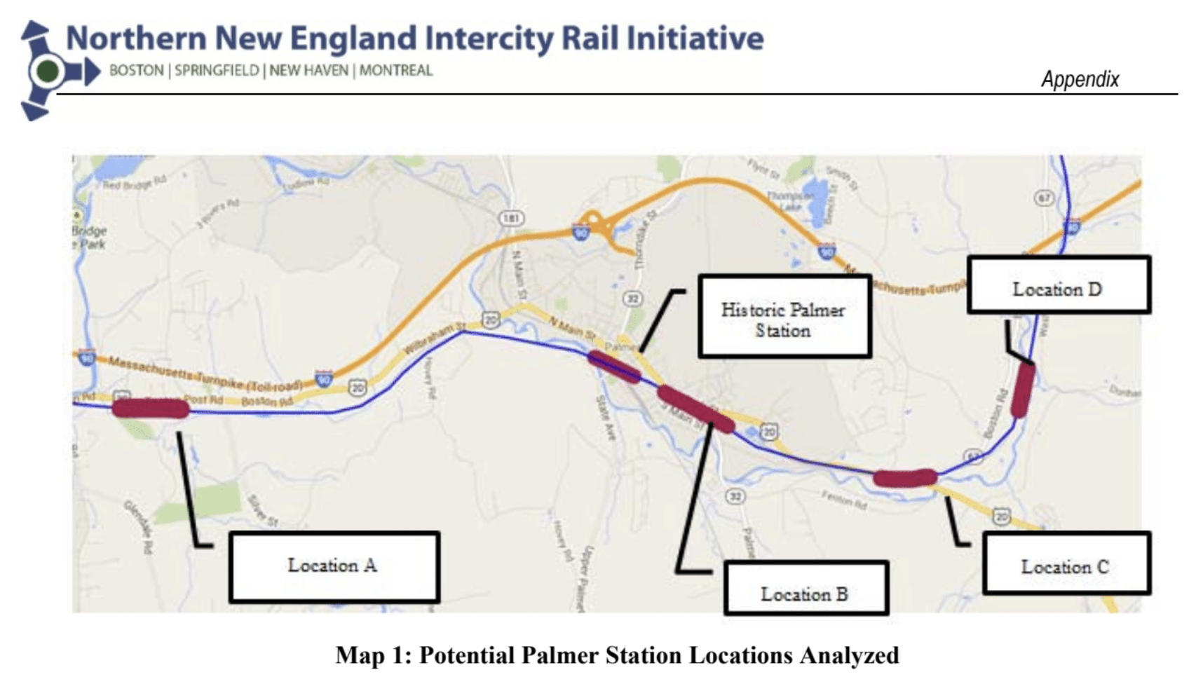 Map 1: Potential Palmer Station Locations Analyzed, from NNEIRI Alternative Analysis Report (January 2015), p. 235.